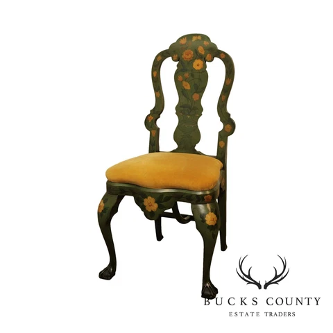 Baroque Style Japonisme Hand Painted Side Dining Chair Cover