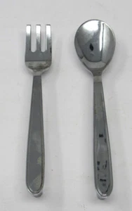 Vintage MCM Chrome Drawer Pulls 5.25" (3.75" on Center) Spoon & Fork LOT (2) - Picture 1 of 4