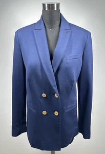NWOT J McLaughlin Women  Blazer Size 2 Navy Gold Button Double Breast PORTUGAL - Picture 1 of 15