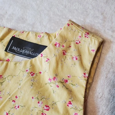 Mini Vestido Floral Molly Amarillo Mantequilla Rosa Malloy Sin Mangas Estilo Vintage 14 Foto 1 de 4