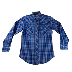 Wrangler Langarm Pearl Snap Plaid Herren Gr. S blau - Bild 1 von 6