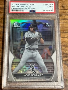 2023 Bowman Draft Chrome Jacob Gonzalez #BDC-167 rifrattore PSA 9 1° Rookie RC - Foto 1 di 2