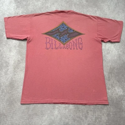Camisa Billabong Vintage Años 90 Talla L Puntada Única Roja Surf Skate EE. UU. Foto 1 de 4