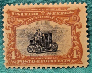 4c Pan American Expo-Electric Auto-Mint Hinged Single-Scott #296-Issued 1901 - Picture 1 of 2