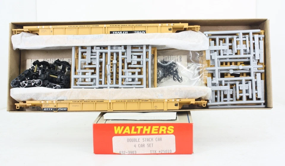 Walthers HO Scale Set of 4 Trailer Train 70' Thrall Double Stack Car DTTX 25017