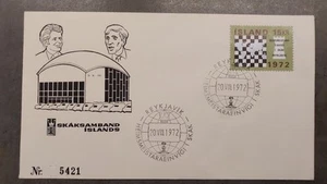 1972 - Bobby Fischer vs. Spassky FYI Envelope With Stamp Iceland - Picture 1 of 1