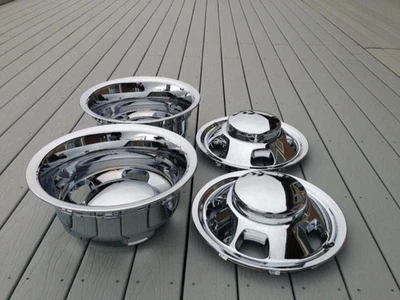 Chrome 17" Dually Wheel Simulators for Dodge Ram 3500 2003-2018 Dual Rim Foto 1 de 4