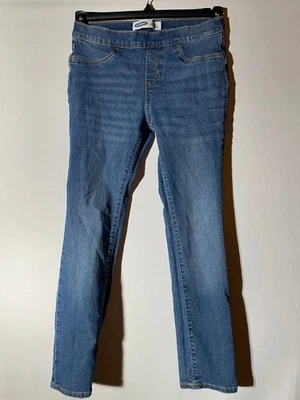 Pantalones de mezclilla elásticos resistentes incorporados ajustados lavado medio azul marino viejo XL 14-16 para niñas Foto 1 de 2