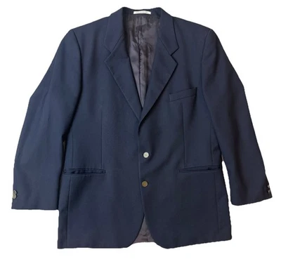 Blazer Traje Vintage Años 70 Yves Saint Laurent Azul Marino Botón Bronce Foto 1 de 4