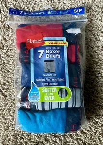 Hanes 7-Pack Tagless Boxer Briefs Size Boys 6-8 Multi Colors NEW - Picture 1 of 4