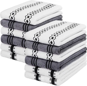 HOMEXCEL Microfiber Cleaning Cloth, Kitchen Towels 12 Pack, Lint Free, Scratch-F - Picture 1 of 12