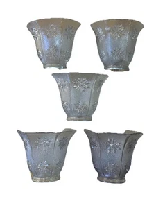 5 Antique Art Deco Glass Chandelier Lamp Shades 2 1/4” Diameter on Fitted - Picture 1 of 10