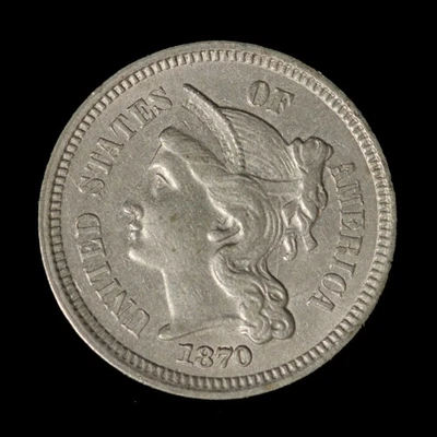 1870 3cn Three Cent Nickel - Free Shipping USA - Image 1 of 3