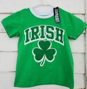 St. Patrick's Day Youth T-Shirt "IRISH" Clover 100% Cotton - Picture 1 of 5