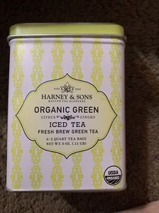Harney & Sons Organic Green Citrus & Gingko Fresh Brew Green Iced Tea 6 ct Tin - Picture 1 of 1