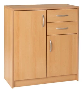Kommode Sideboard Highboard Schrank Anrichte mit 2 Türen Schubladen Buche - Bild 1 von 4