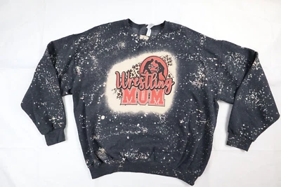 Wrestling MOM Women's 2XL (XXL) Long Sleeve Sweatshirt Bleached Cheetah Print - Image 1 of 4
