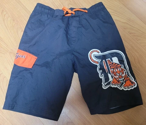 Detroit Tigers Youth Large 14-16 Logo Swim Board Shorts Trunks MLB Nice Cover