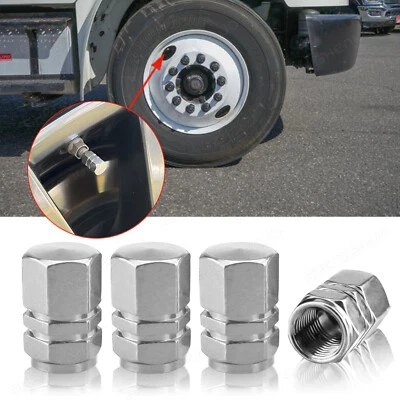 4X Silver Aluminum Metal Wheel / Tire Valve Stem Air Caps Covers for Pontiac	G6 - Image 1 of 4