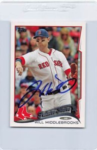 2014 Topps #136 Will Middlebrooks Red Sox Signed Auto *J3796