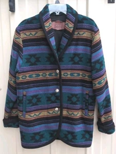 Vintage The Woolrich Woman Aztec Indian Blanket Jacket Size Medium USA - Bild 1 von 9