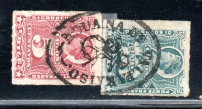 CHILE, COLONES RULETEADOS, MARCA DE  ADUANAS DE VALPARAISO    (NEA-112) - Image 1 of 2