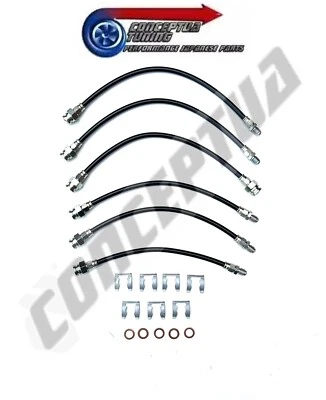 Edelstahl Flexbremsleitungen Schlauch Set Mit 6 - Für Datsun S130 280ZX L2 - Bild 1 von 3
