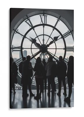 Eiffel Tower View From Clock, Paris Silhouette, Art Deco Canvas Decor - Image 1 of 4