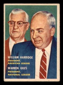 1957 Topps #100 Will Harridge/Warren Giles (League Presidents) HOF Good-VG (2.5)