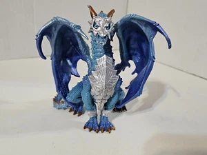 Safari Ltd. Castle Guardian Dragon 5" Vinyl Figure Fantasy #10129 Blue 2015 - Picture 1 of 6