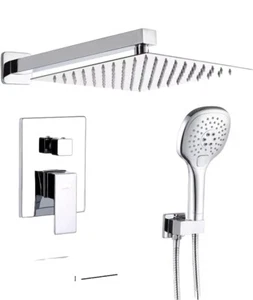 Shower Faucet Set Tub Spout POP Sanitary Ware Silver 3 Handle - Picture 1 of 2