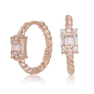 925k Luxuriöse Rotgold Baguette Ohrringe: Heben Sie Ihren Stil auf eBay - Bild 1 von 1