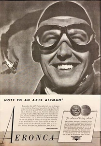 Aeronca Aircraft Note To An Axis Airman World War II Vintage Print Ad 1942 - Picture 1 of 2
