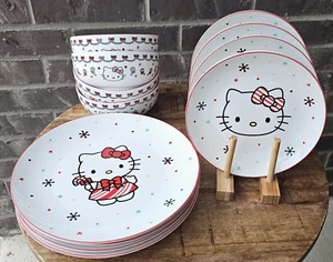 Platos de cena de Navidad, platos de ensalada, cuencos de cereales/sopa SANRIO Hello Kitty - Imagen 1 de 7