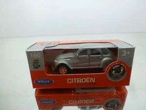 WELLY CITROEN 2CV - GREY METALLIC 3-inch 1:60 PULL BACK - GOOD IN BOX - 250 - Imagen 1 de 4