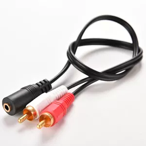 Audio Adaptador Cable Estéreo 1 Jack Hembra 2 Rca Macho 3.5MM Fe - Imagen 1 de 8