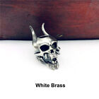 EDC Skull Head Ram Horn Paracord Knife Bead Lanyard White Brass DIY Rope Pendant