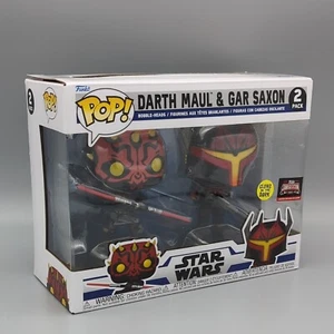 New GITD Funko Pop Darth Maul Gar Saxon 2 Pack Star Wars TARGET CON 2023 Glow - Picture 1 of 7