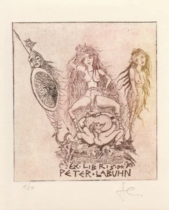 Exlibris - ALEXANDRU RADULESCU - For Peter Labuhn - Judgment of Paris - Signed - Imagen 1 de 4