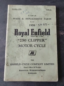 Buch Ersatzteile Royal Enfield 250 Clipper Motorrad 1958 1959 1960 - Bild 1 von 2