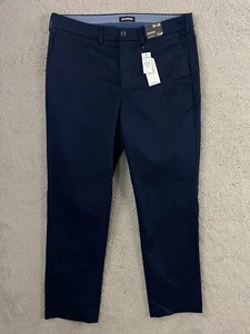 Express Slim Straight Chino Pant Mens 36x30 Navy Hyper Stretch Comfort Khaki NWT - Picture 1 of 14