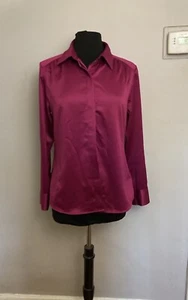 Coldwater Creek Satin Blouse Button Up Medium 10 12 NWT Charmeuse - Picture 1 of 5