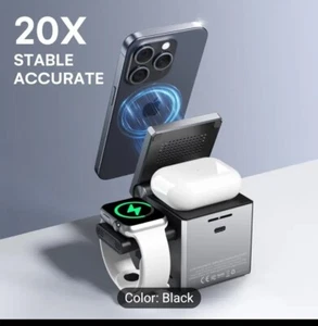 3 In 1 Magnetic Wireless Charger Station Dock For Apple Watch iPhone 15 14 13 12 - Picture 1 of 10