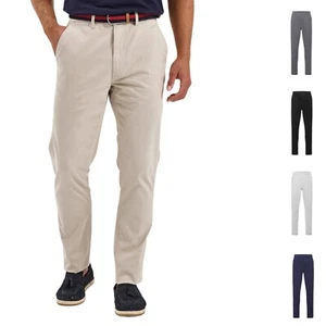 Pantalones chinos ligeros para hombre calce clásico pantalones de algodón elástico ropa de trabajo informal - Imagen 1 de 16