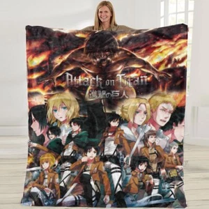 Attack On Titan Blanket Flannel Soft Bed Throw Washble Birthday Gift 50x60in - Picture 1 of 4