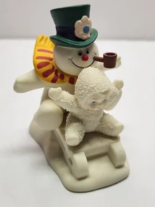 Figura de Navidad Dept 56 Snowbabies Fun With Frosty The Snowman Sledding 2003  - Imagen 1 de 7