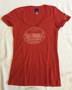 Licensed Formula One Red V-Neck From Austin, Texas Sz S - Picture 1 of 5