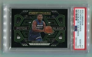 2021 Panini Obsidian Anthony Edwards /25 Pitch Black Green #91 PSA 10 Gem Mint - Picture 1 of 2