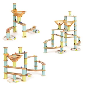 Kugelbahn Umweltfreundlich Holz Bambus Rennen Kinder Bildungs Spielset boppi - Bild 1 von 76