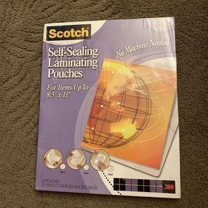 Scotch Self-Sealing Laminating Pouches 25 Ct for items up to 8.5 x 11 - Picture 1 of 2